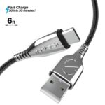 Naztech Titanium USB TO USBC braided cable 6FT black