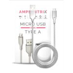 3FT Braided Micro USB to USB A Cable (Silver)