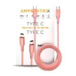 3 FT USB Type C TO USB Type C Cable (Ampsentrix) (Infinity) (Pink)