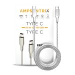3 FT USB Type C TO USB Type C Cable (Ampsentrix) (Infinity) (Silver))