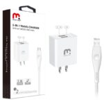 MyBat Pro 2-in-1 Travel Charger with 6ft Micro USB Cable - White
