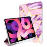 Apple iPad 10.2 (2019/2020) MyBat MyJacket Slim Fit Marble Tablet Cover w/ Trifold Stand - Purple / Pink