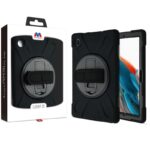 MyBat Rotatable Stand Protector Cover (with Wristband) for Samsung X200 (Galaxy Tab A8 10.5 (2021)) - Black / Black