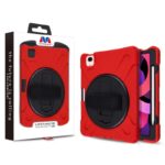 MyBat Rotatable Stand Protector Cover (with Wristband) for Apple iPad Air 10.9 (2020)/iPad Pro 11 (2020) / iPad Pro 11 (2022) - (Black / Red)