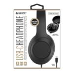 Sentry Premium Wired Headphones with Type-C Plug & Zipper Carrying Case - (Black)