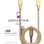 6 ft USB Type C to USB Type C Cable (AmpSentrix) (Infinity) (Gold)