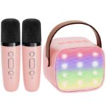 YLL Mini Karaoke Machine for Kids (Light Pink)