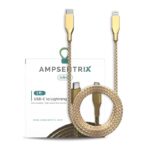 3 ft Non-MFI Lightning to USB Type C Cable (AmpSentrix) (Infinity) (Gold)