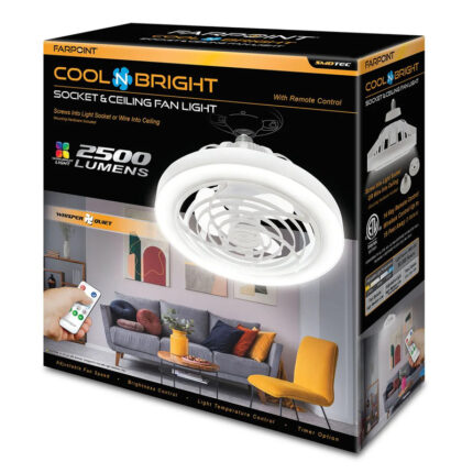 Farpoint Cool N Bright Socket & Ceiling Fan Light