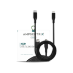 3ft Non-MFI USB Type C to Lightning Cable (AmpSentrix) (Infinity) (Black)